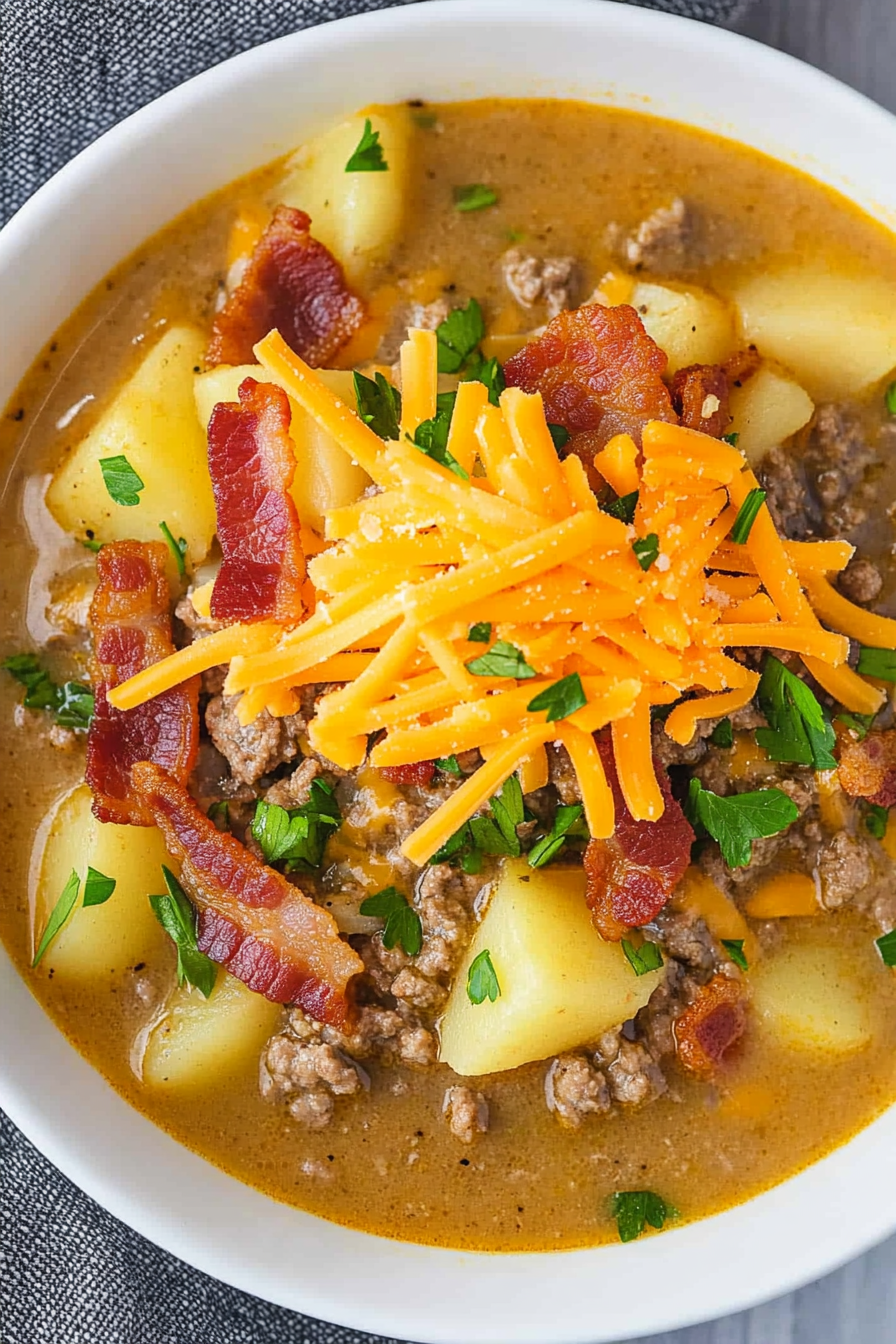dairy free hamburger potato soup