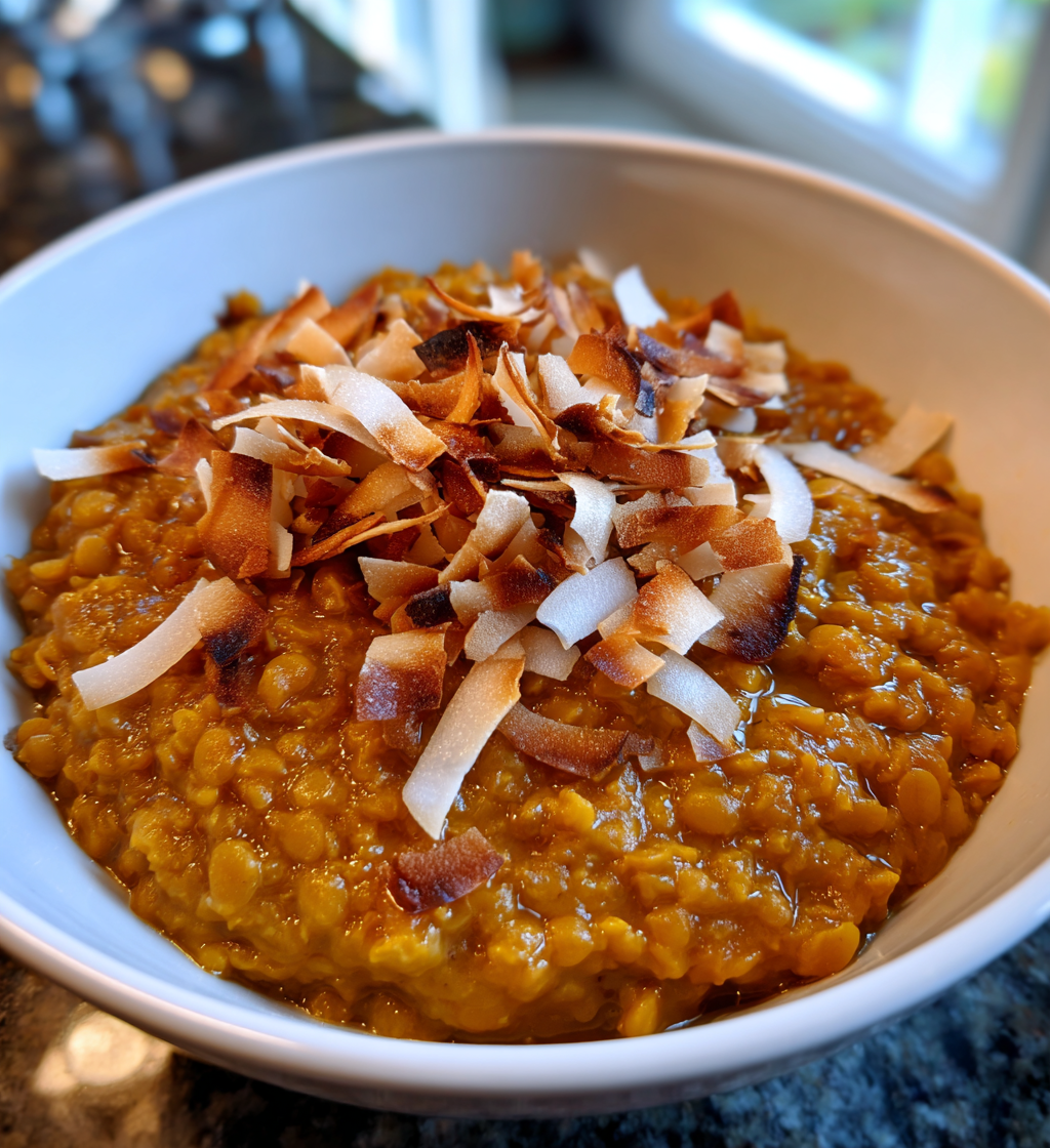Spiced Lentils with Toasted Coconut - detail 1