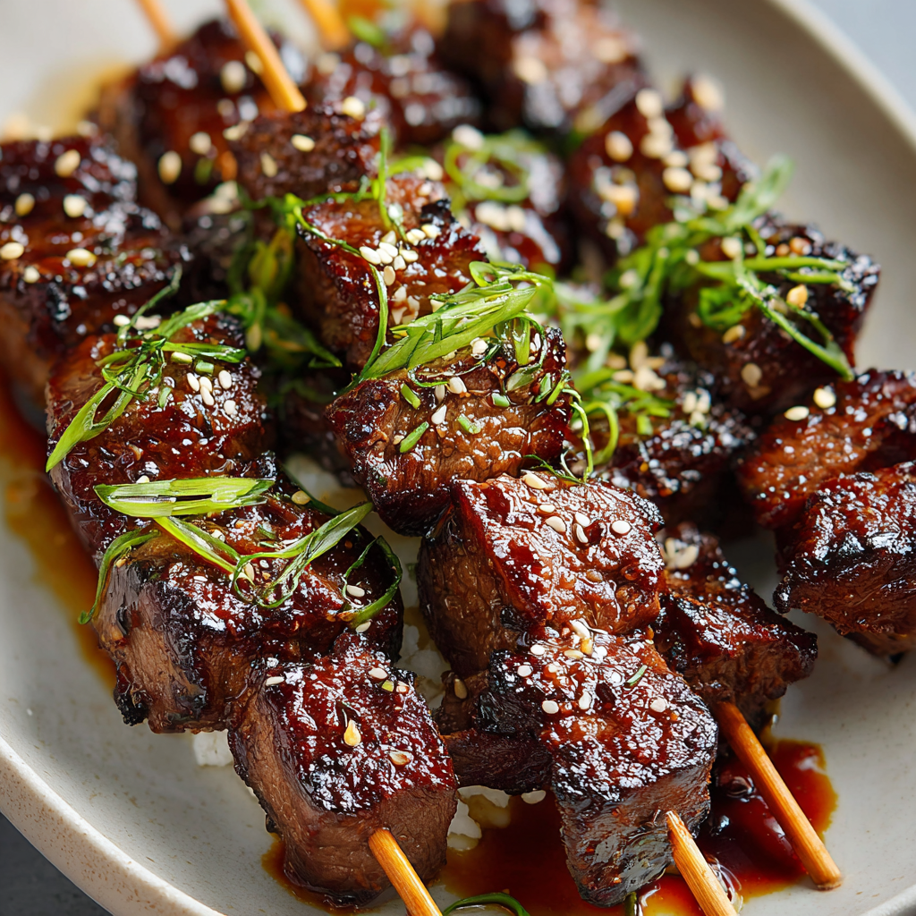 Irresistible Sticky Soy Steak Skewers Recipe