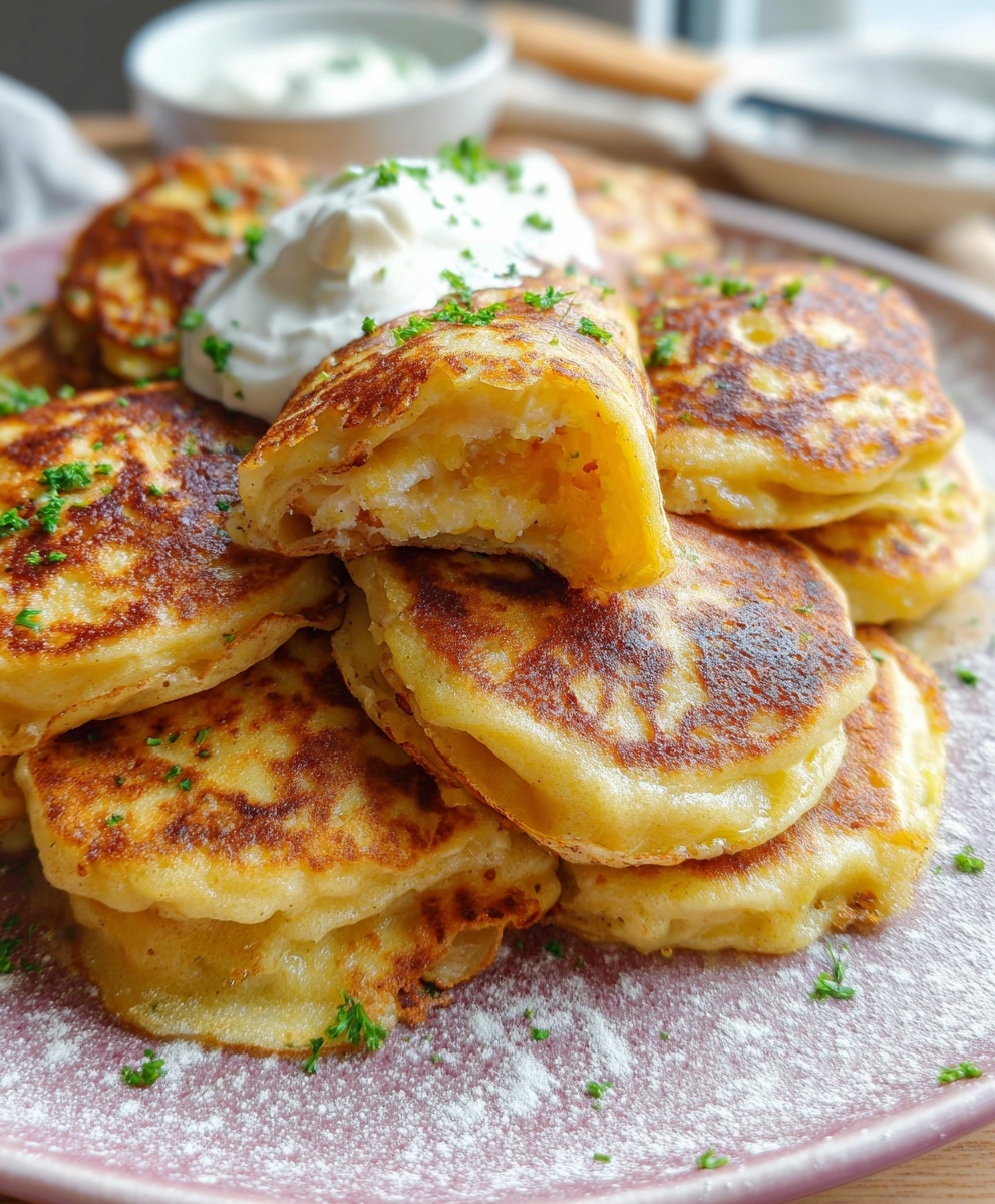 Frisch gebackener Pfannkuchen in einer heißen Pfanne