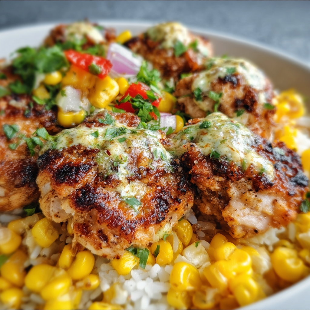 Cozy Street Corn Chicken Rice Bowl Dinner