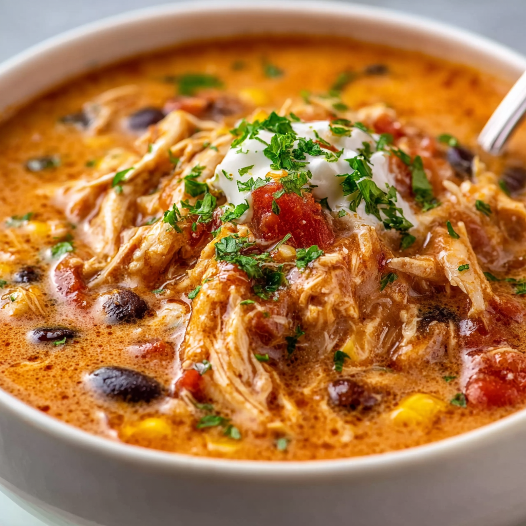 Cozy crack chicken chili soup