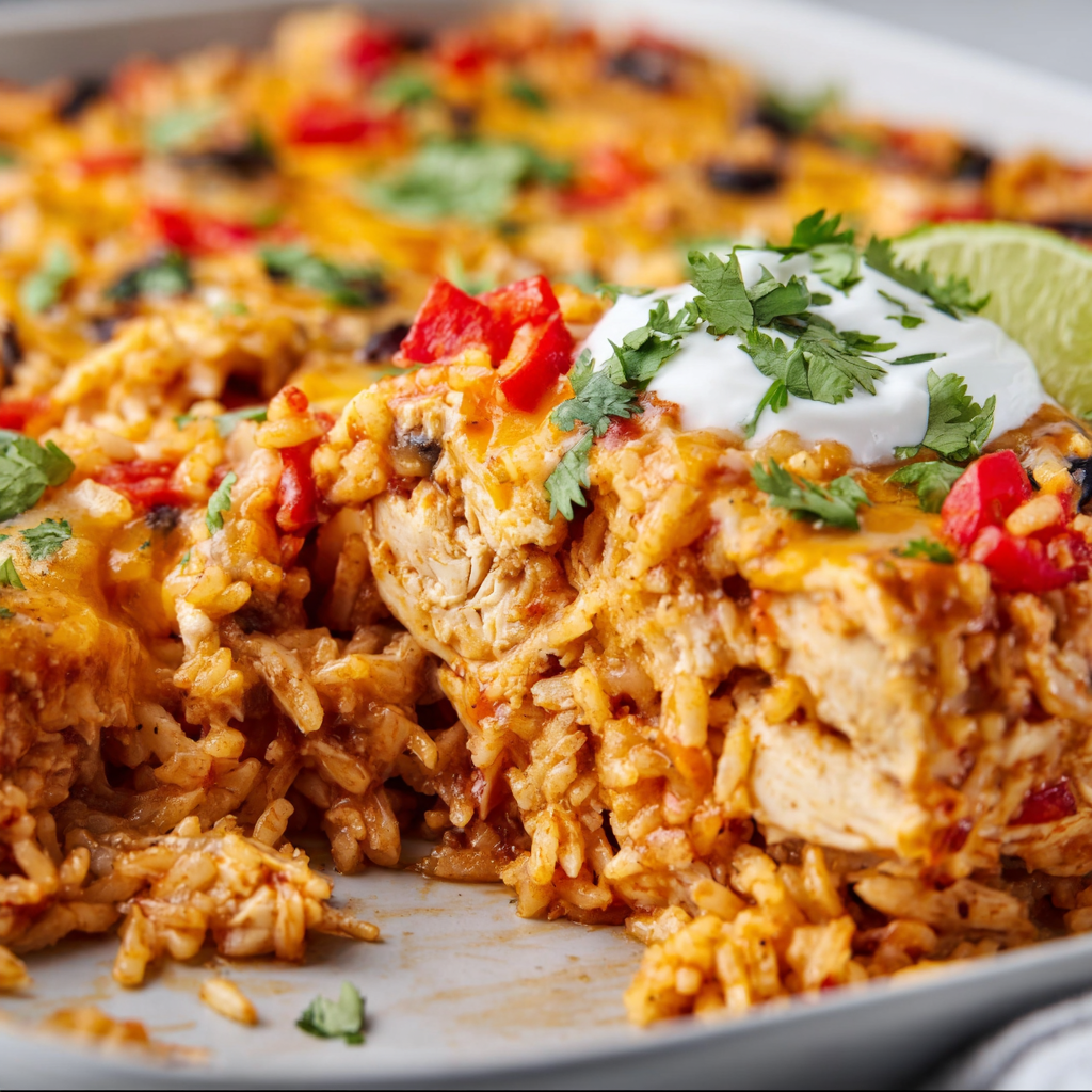 Cozy Mexican Chicken and Rice Casserole