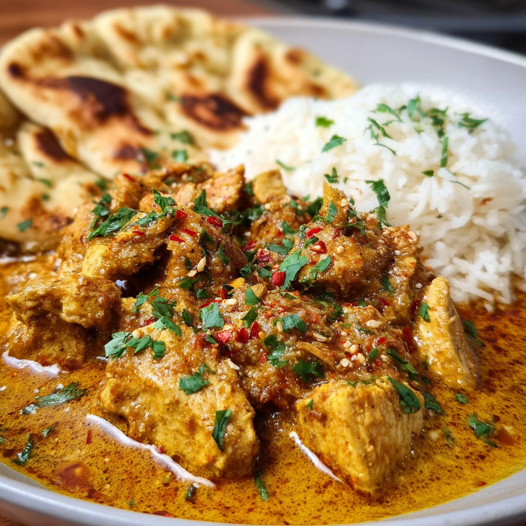 Cozy Chicken Korma with Flatbread or Rice Dinner