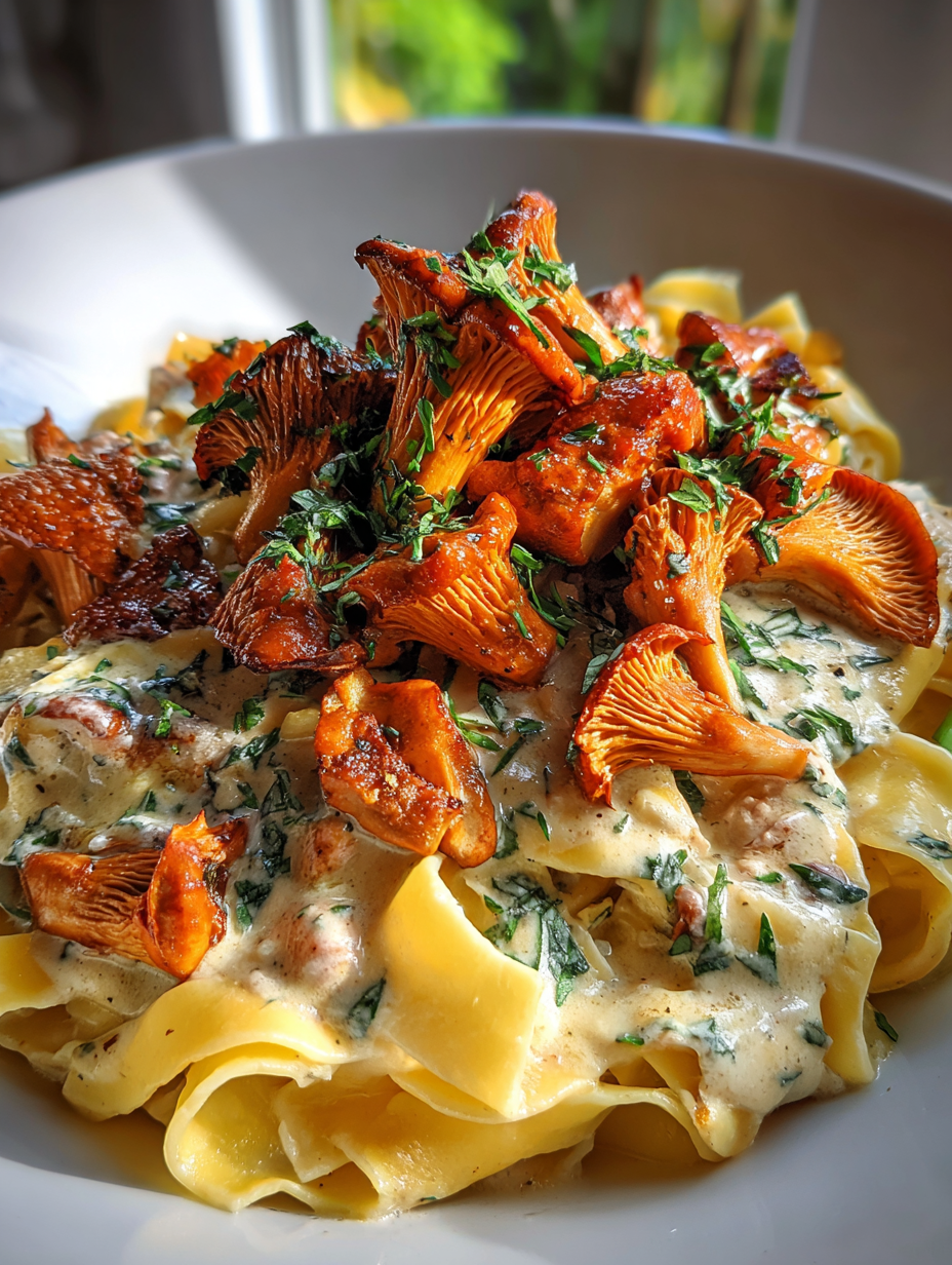 pfifferlinge rezept: köstliche Bandnudeln in Sahnesauce genießen pfifferlinge rezept