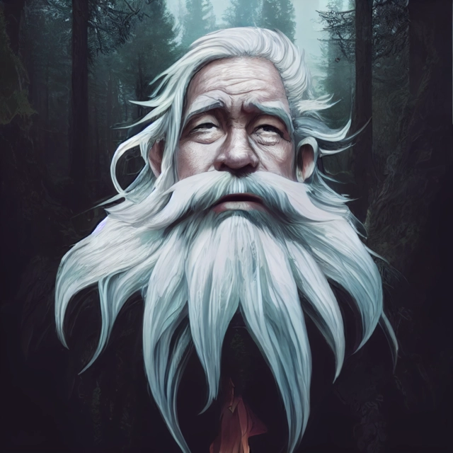 Prompt: <<https://s.mj.run/b-x0NjVrfik>> An old wizard walking in a forest, dungeon and dragons, high fantasy, white hair, long beard, white skin