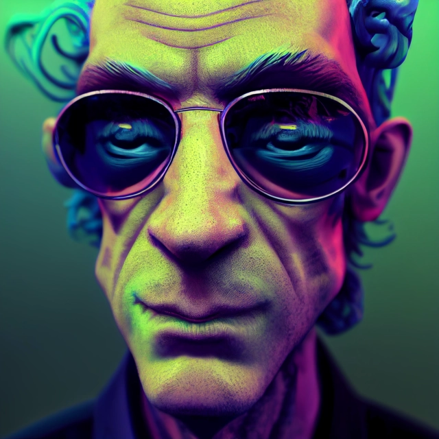 Prompt: portrait of psychedelic man,octane render,unreal engine 5,hyper realistic,3D