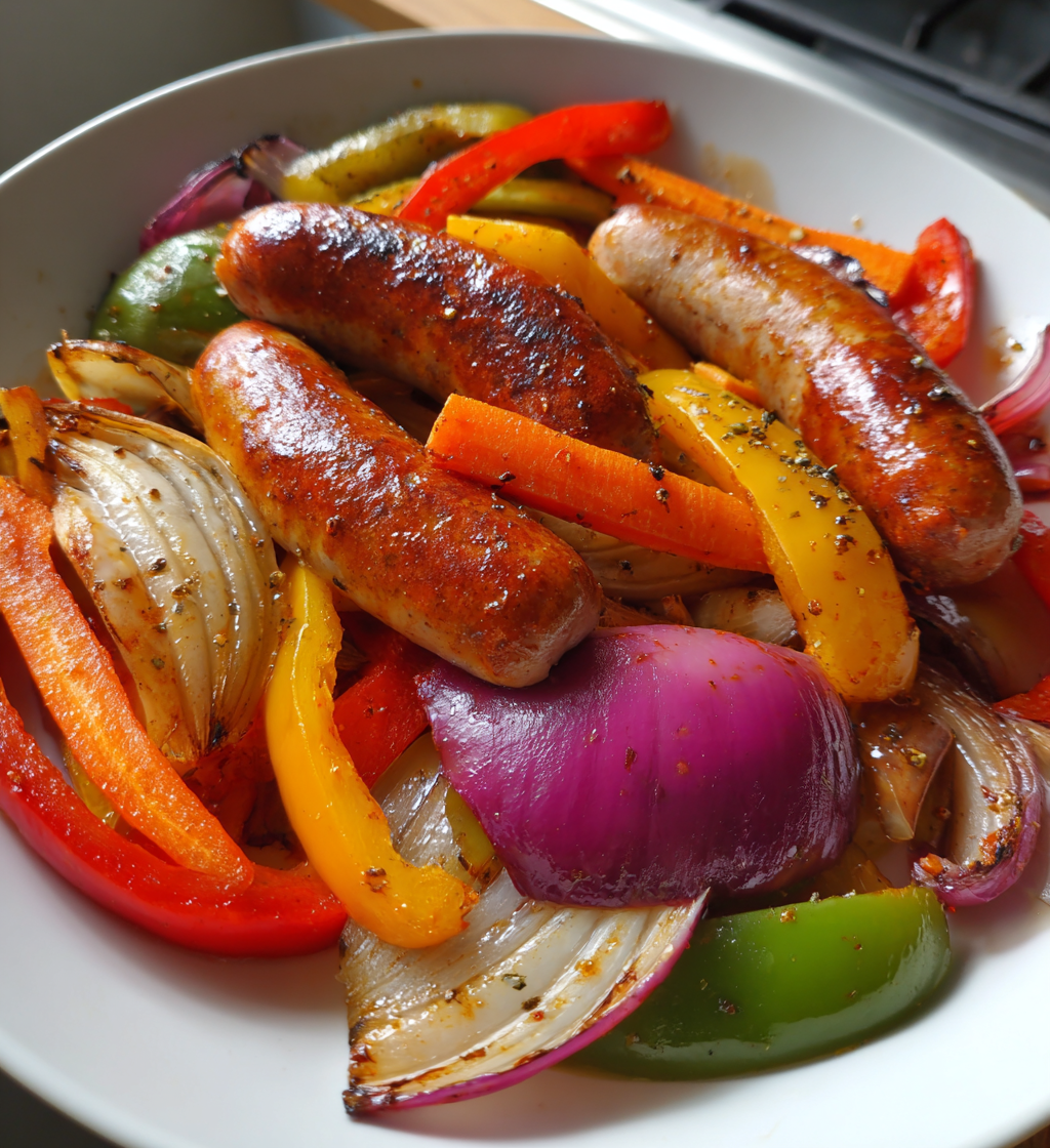 Air Fryer Harissa Sausage & Veg Traybake - detail 1