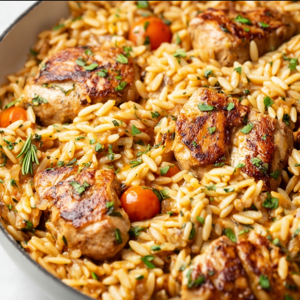 Cozy One Pan Marry Me Chicken Orzo Dinner