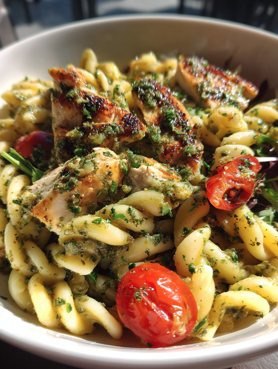 Pastasalade met Kip en Pesto