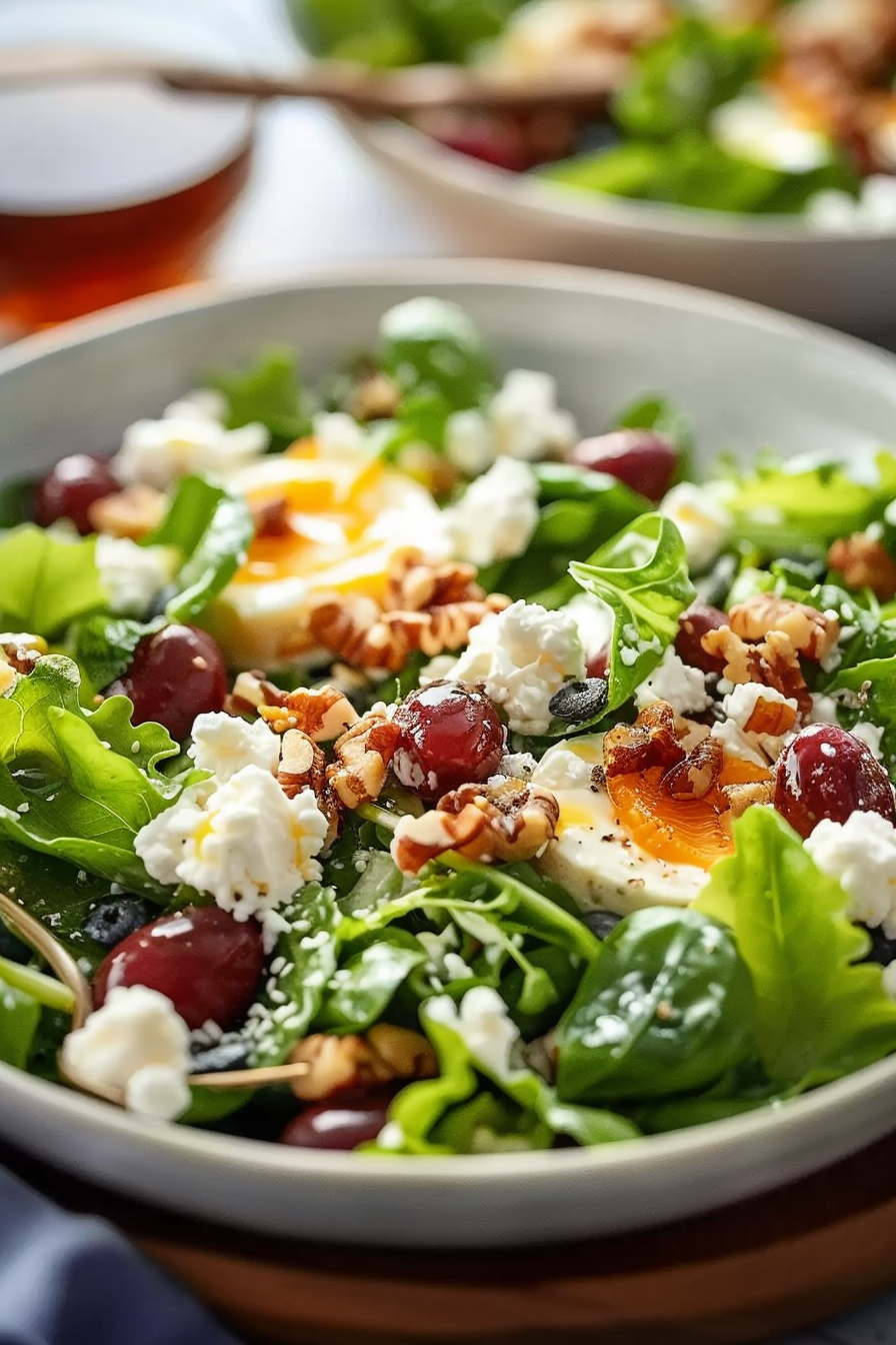 Fresh Easter Spring Salad with Goat Cheese Delight