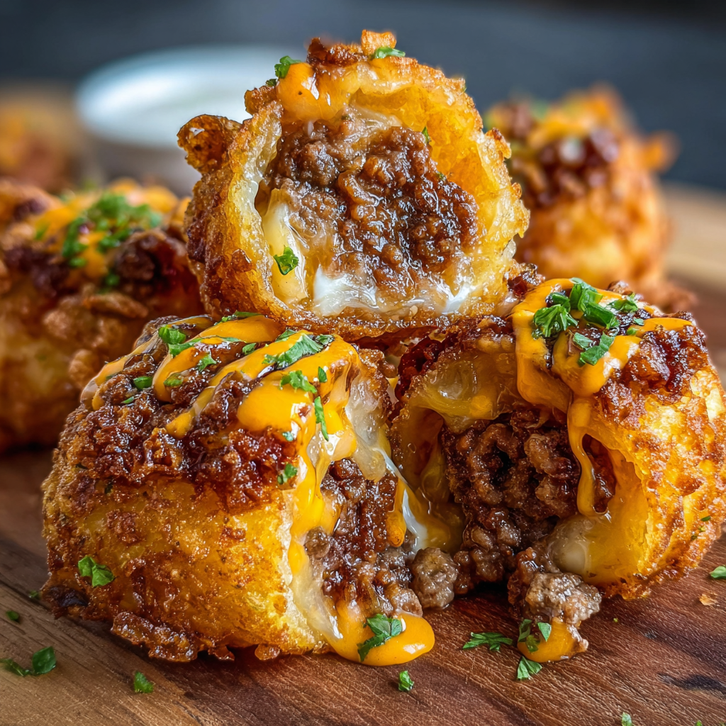 Easy Cheeseburger Stuffed Tater Tot Cones Recipe