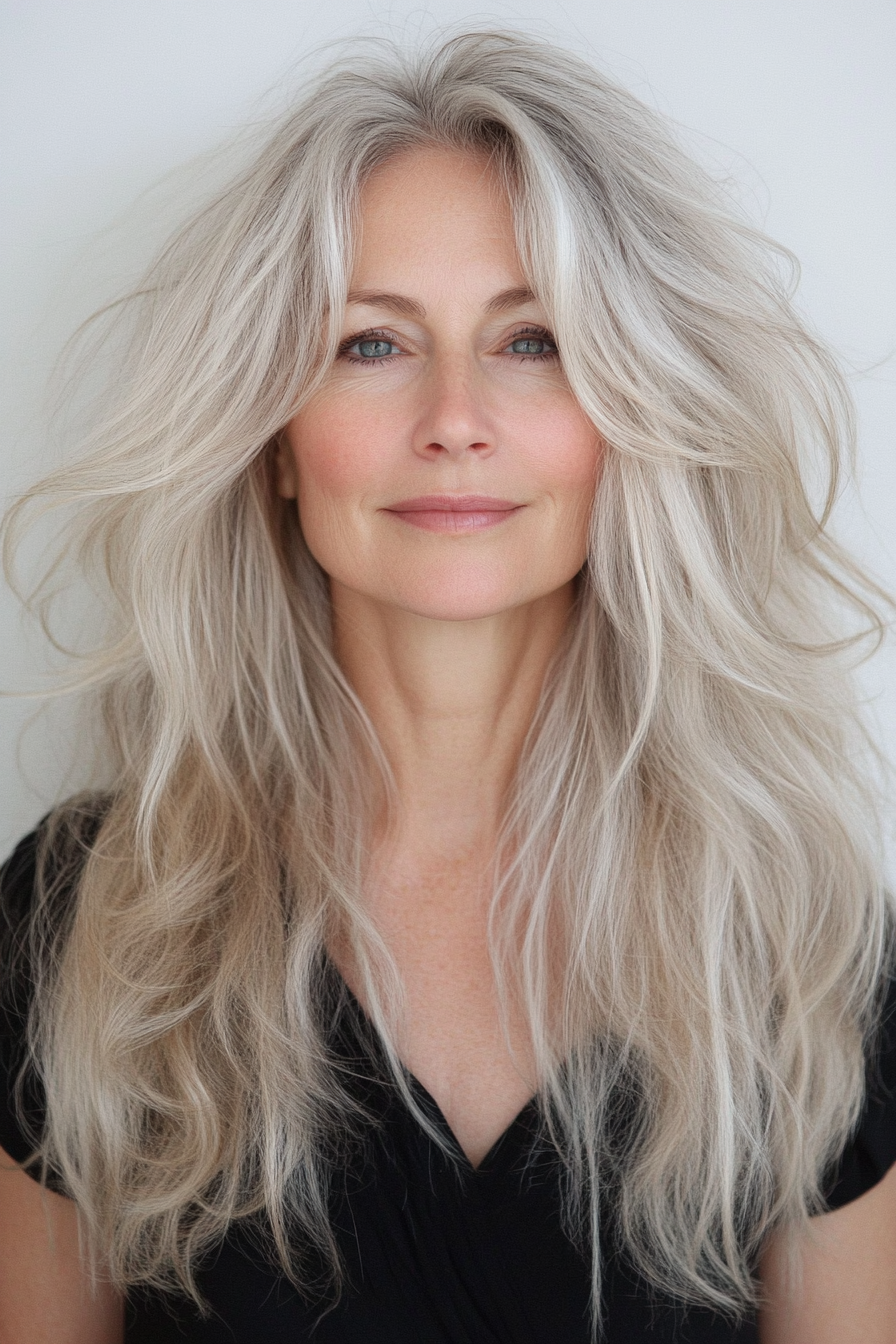 Beyond Expectations: 12+ Elegant Long Hairstyles for the Modern Woman Over 50. - 13. Soft Waves with Layers