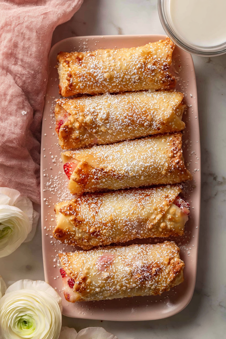 strawberry cheesecake egg rolls