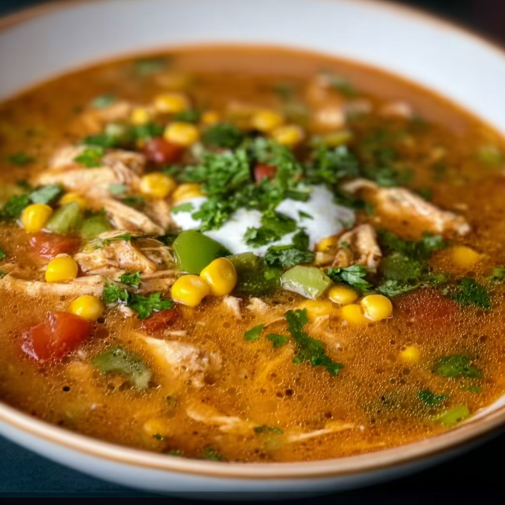 Cozy Mexican Corn Chicken Soup