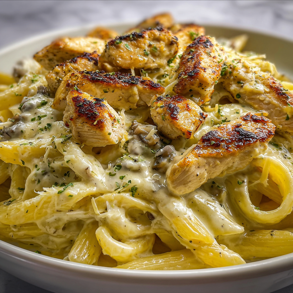 Cozy Creamy Garlic Parmesan Chicken Pasta Dinner