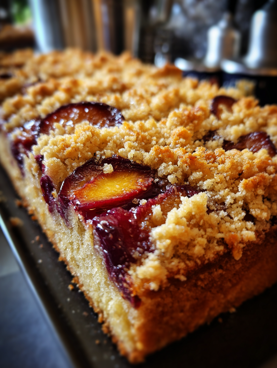 zwetschgenkuchen vom blech: saftiger Kuchen mit knusprigen Streuseln zwetschgenkuchen vom blech