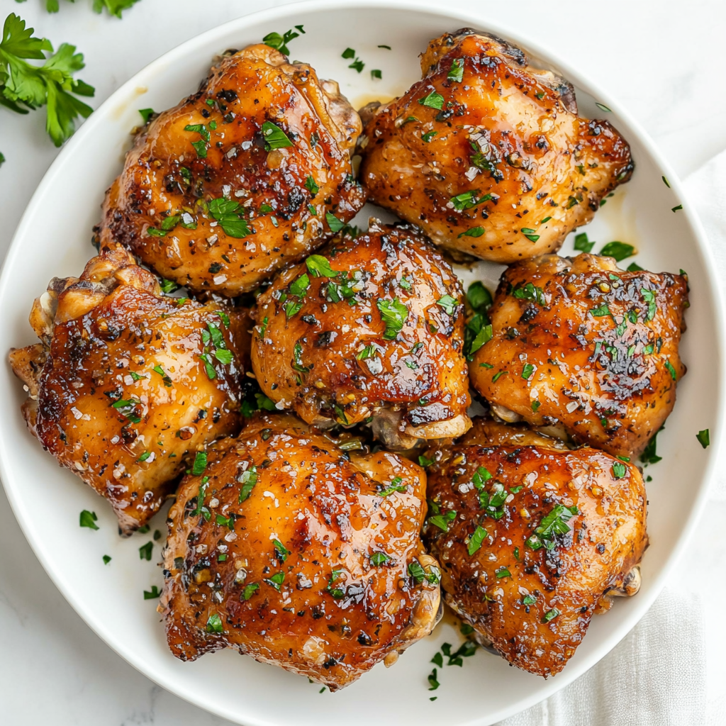 Honey Garlic Slow Cooker Chicken Thighs