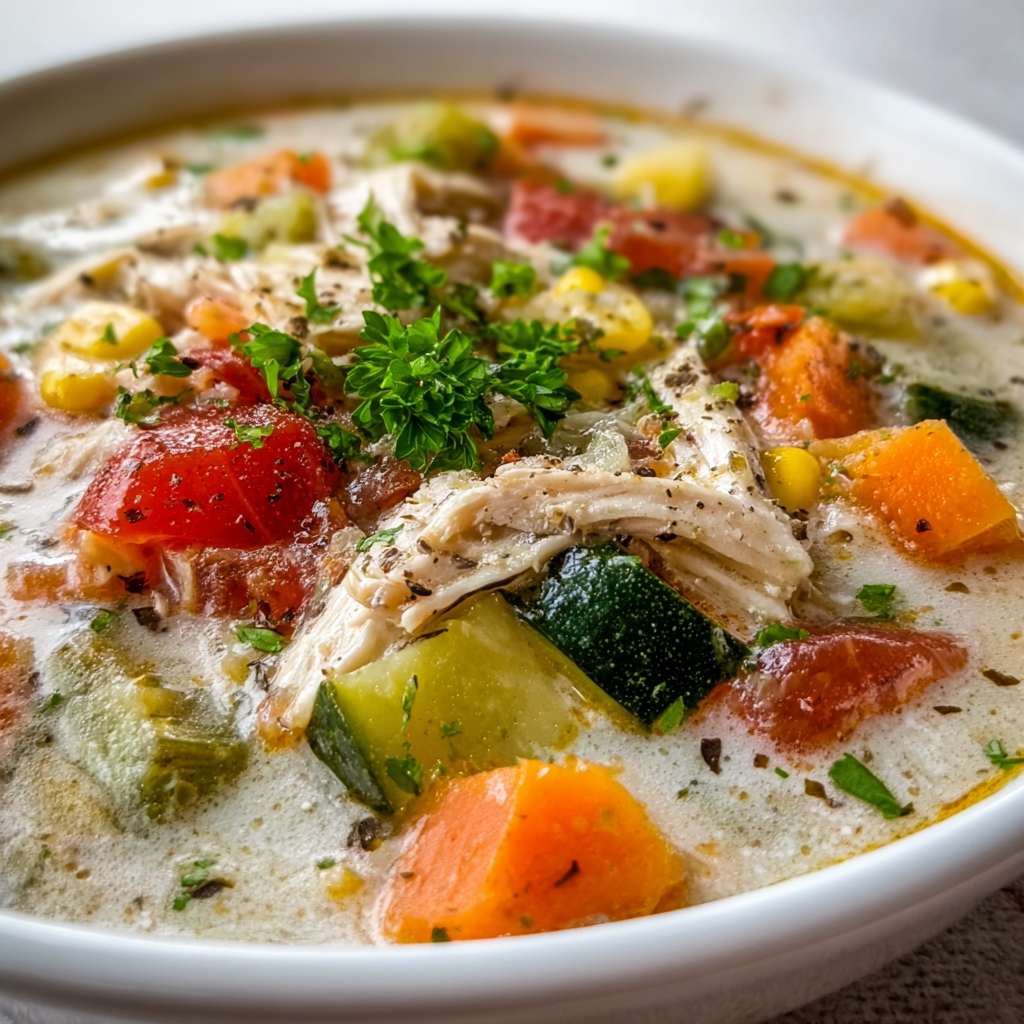 Cozy Ranch Chicken Veggie Soup