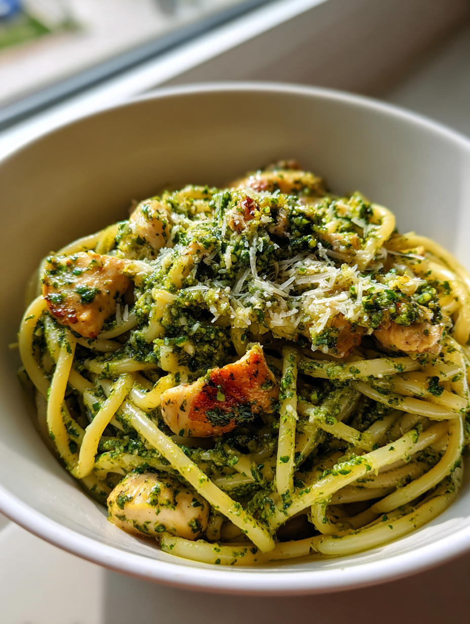 Pasta Pesto met Kip