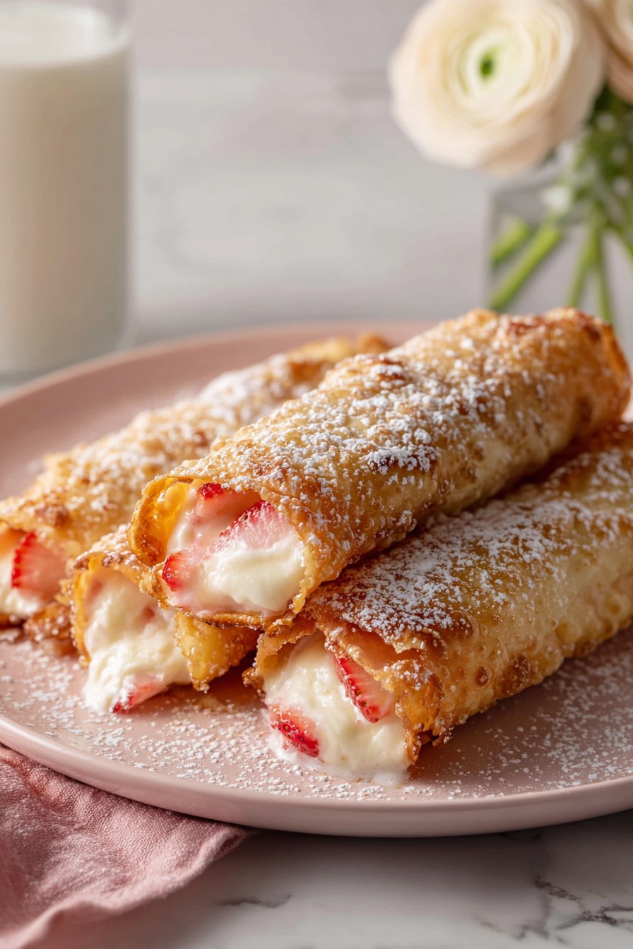 strawberry cheesecake egg rolls