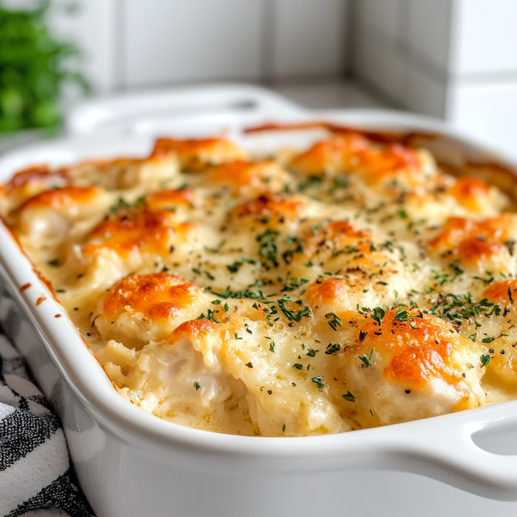 Cozy Garlic Butter Chicken Dump and Bake Casserole