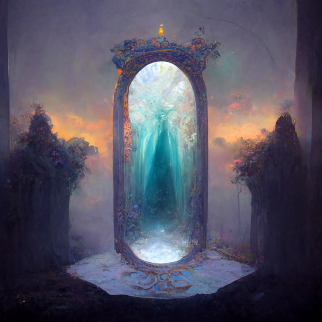 Prompt: a portal to a mysterious new world, ethereal, fantasy