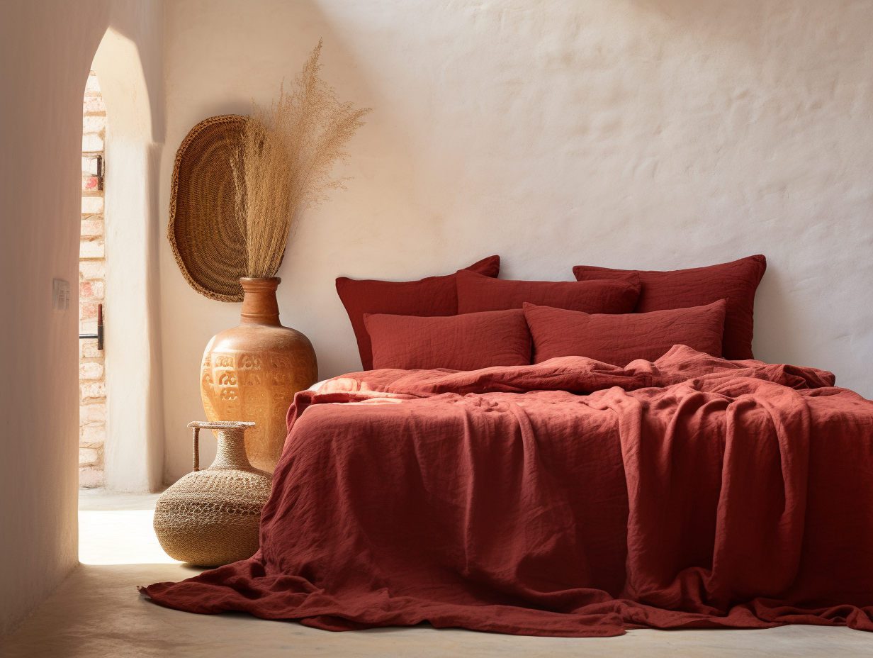 isa top - stonewashed linen, maroon
