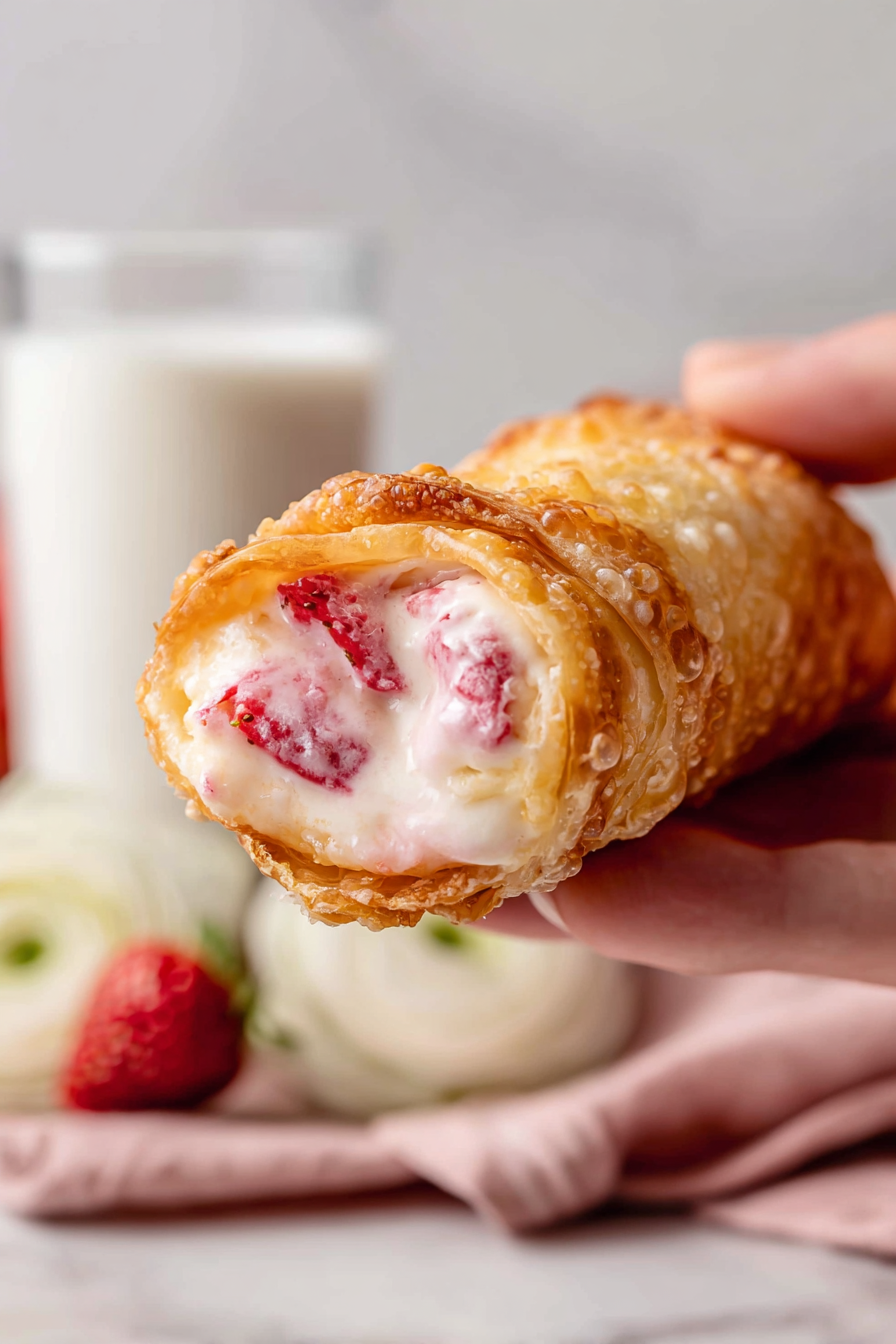 strawberry cheesecake egg rolls