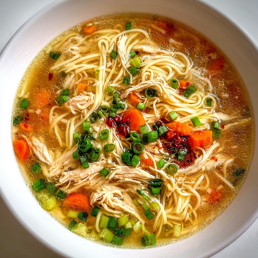 Cozy Classic Ginger Garlic Chicken Noodle Soup