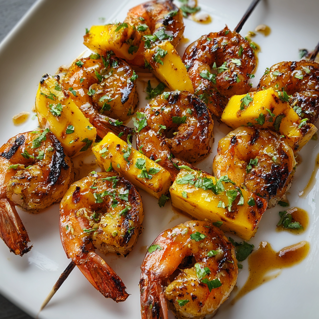 Mouthwatering Grilled Shrimp & Mango Skewers Recipe