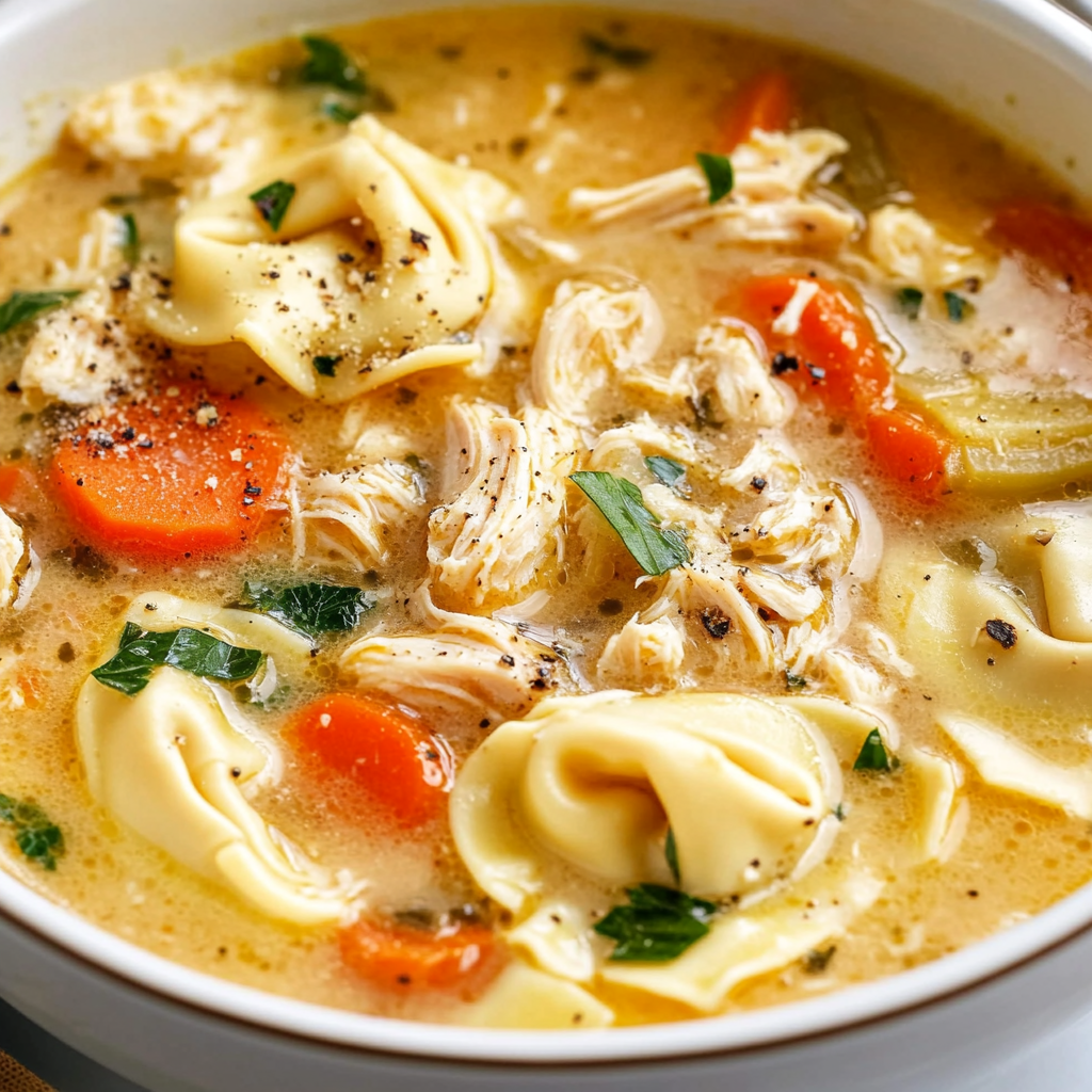 Slow Cooker Chicken Tortellini Soup