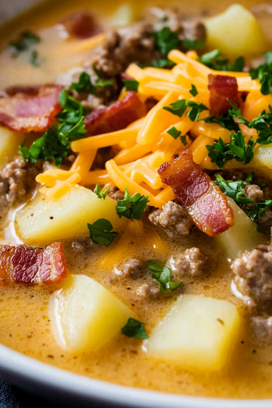 dairy free hamburger potato soup