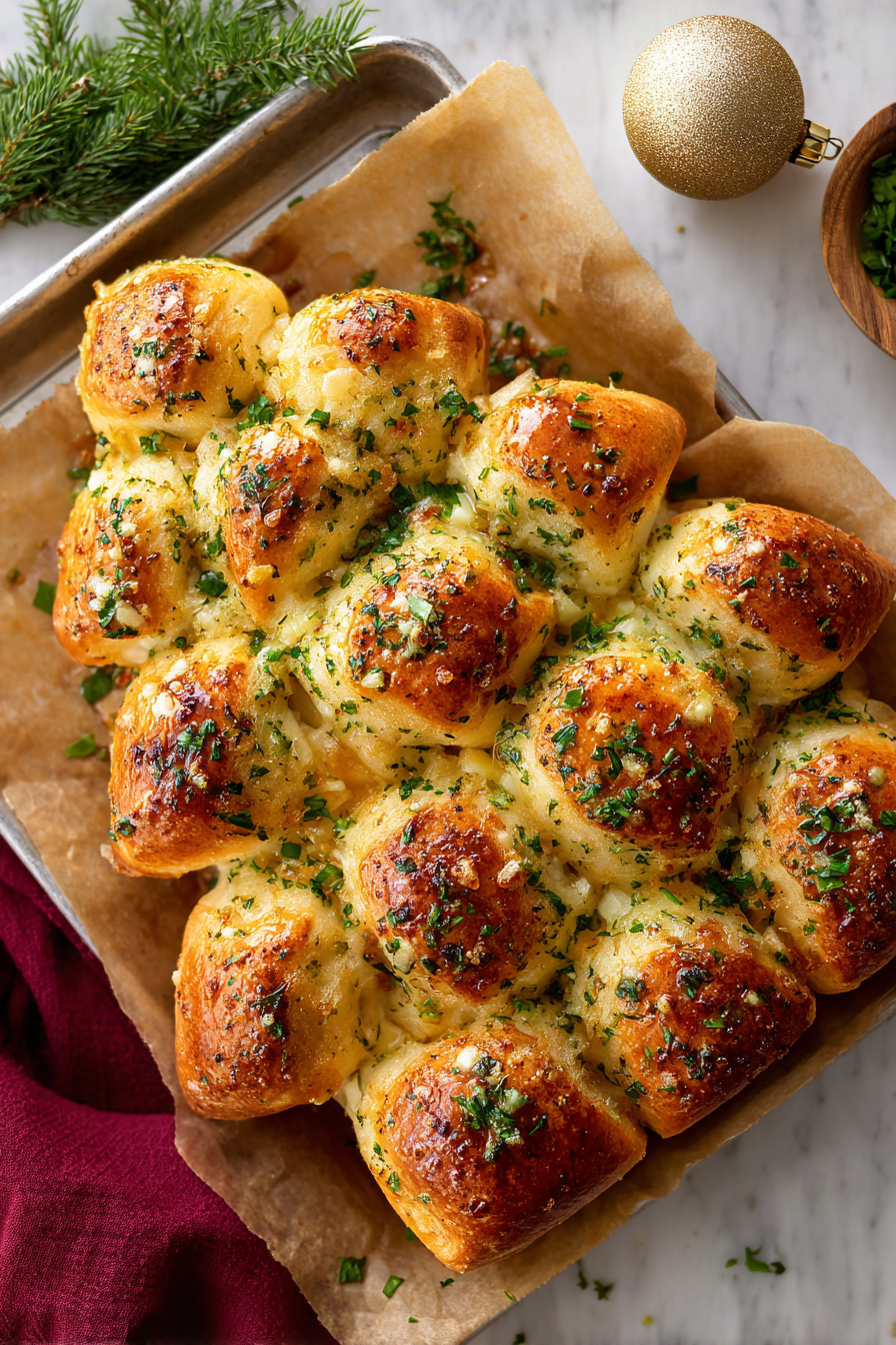 christmas tree garlic bread