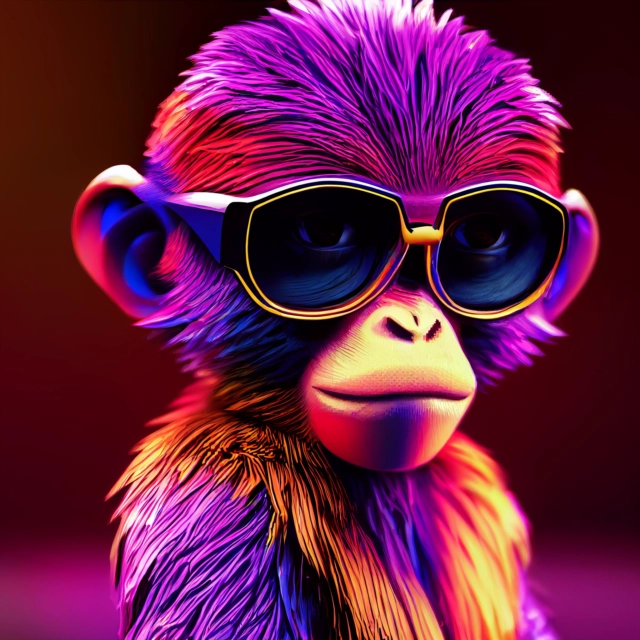 Prompt: 32 bit pixexl art colorful monkey side shot giving 45 degree turn pose, 8k, chibi style