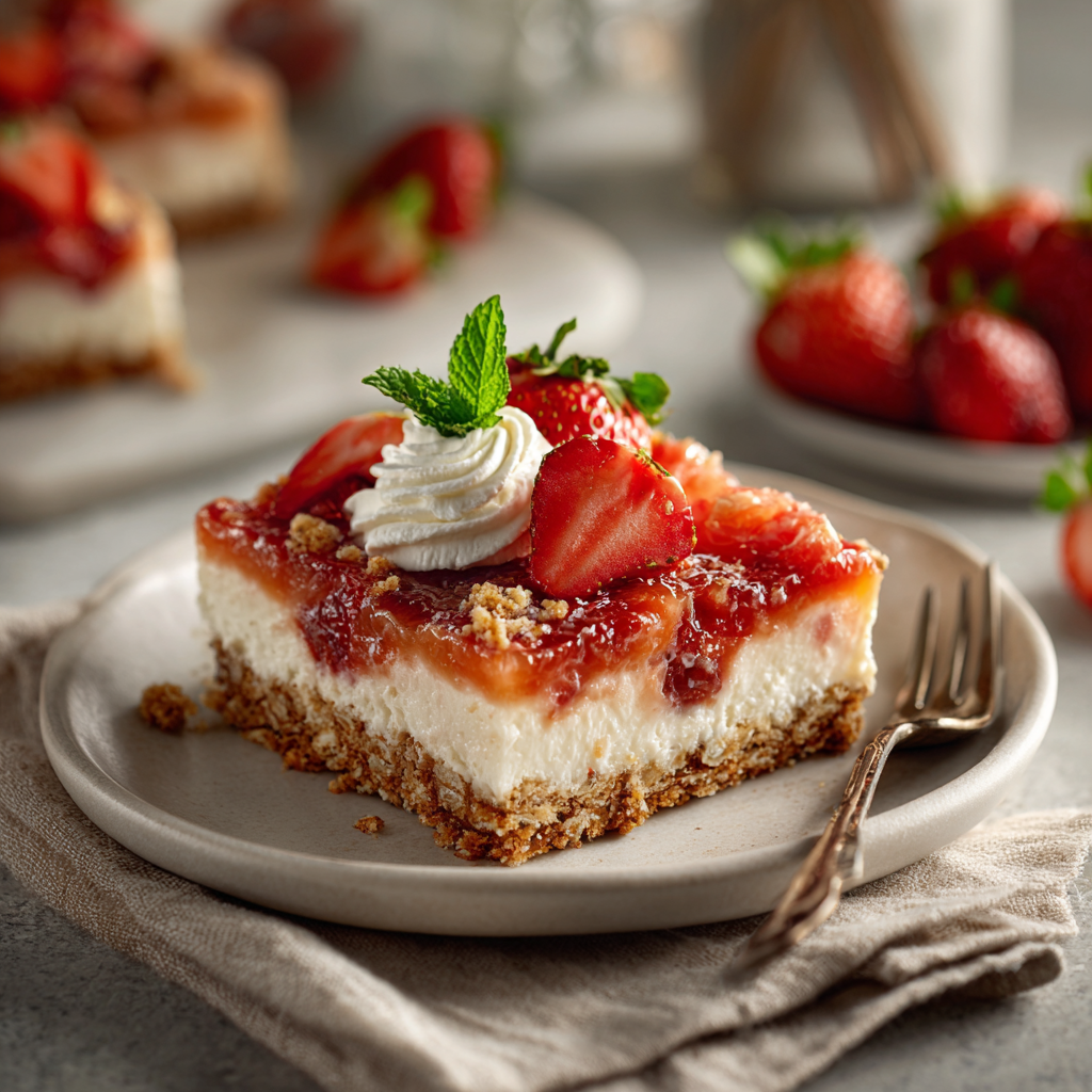 Irresistible Strawberry Pretzel Salad: A Layered Delight with Cream Cheese, Crushed Pretzel Crust, and Fresh Strawberries! 6 0 2