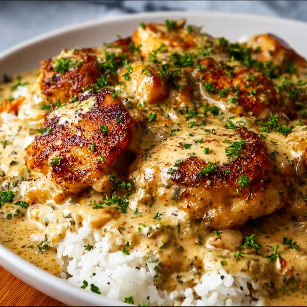 Cozy Smothered Chicken and Rice Dinner