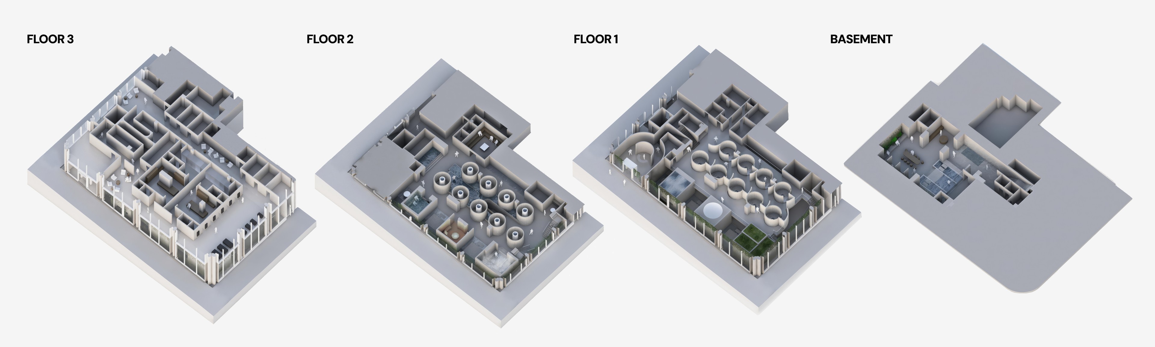 The full Midjourney Spa floor plan — every level